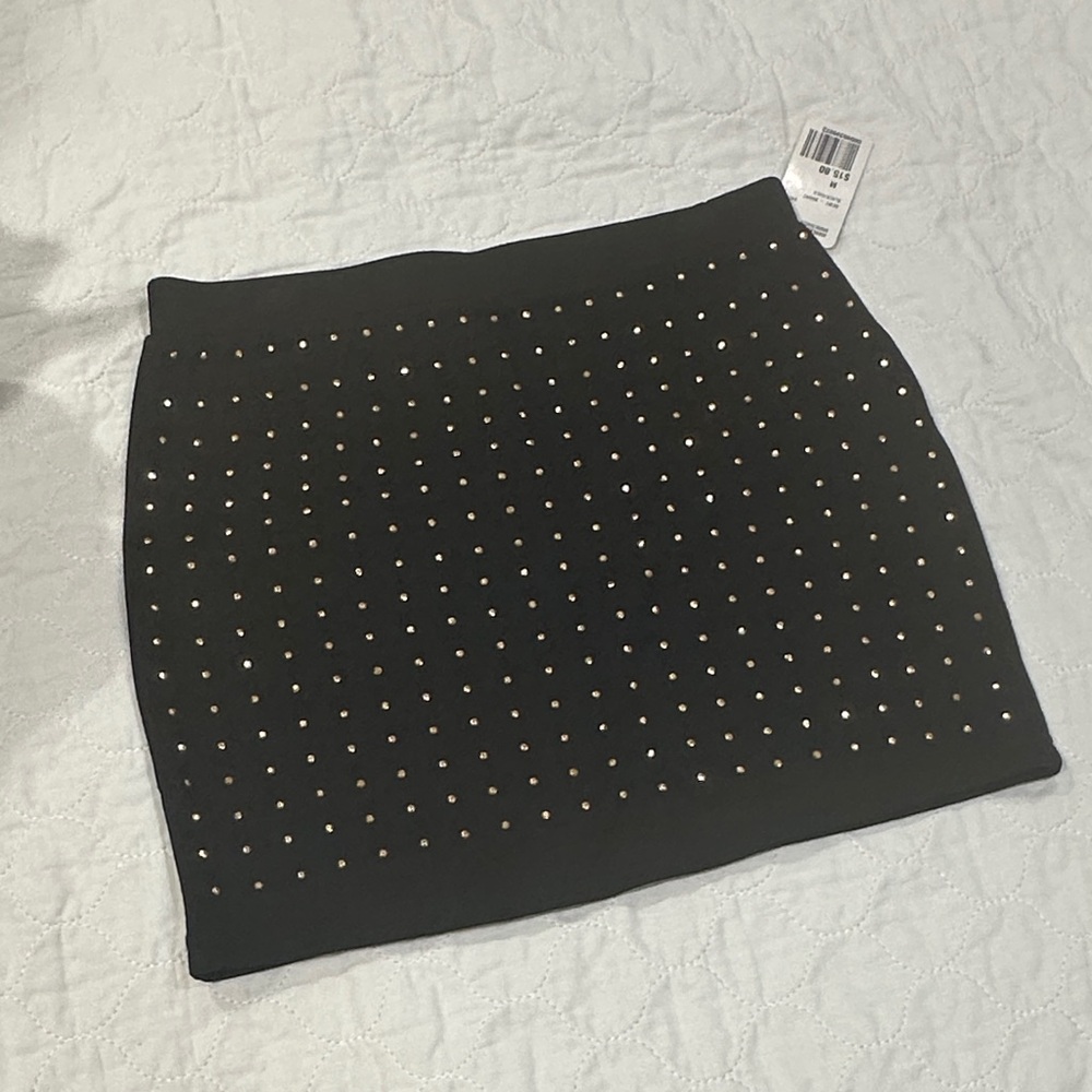 Forever 21 Black Mini Skirt with Silver Studs
